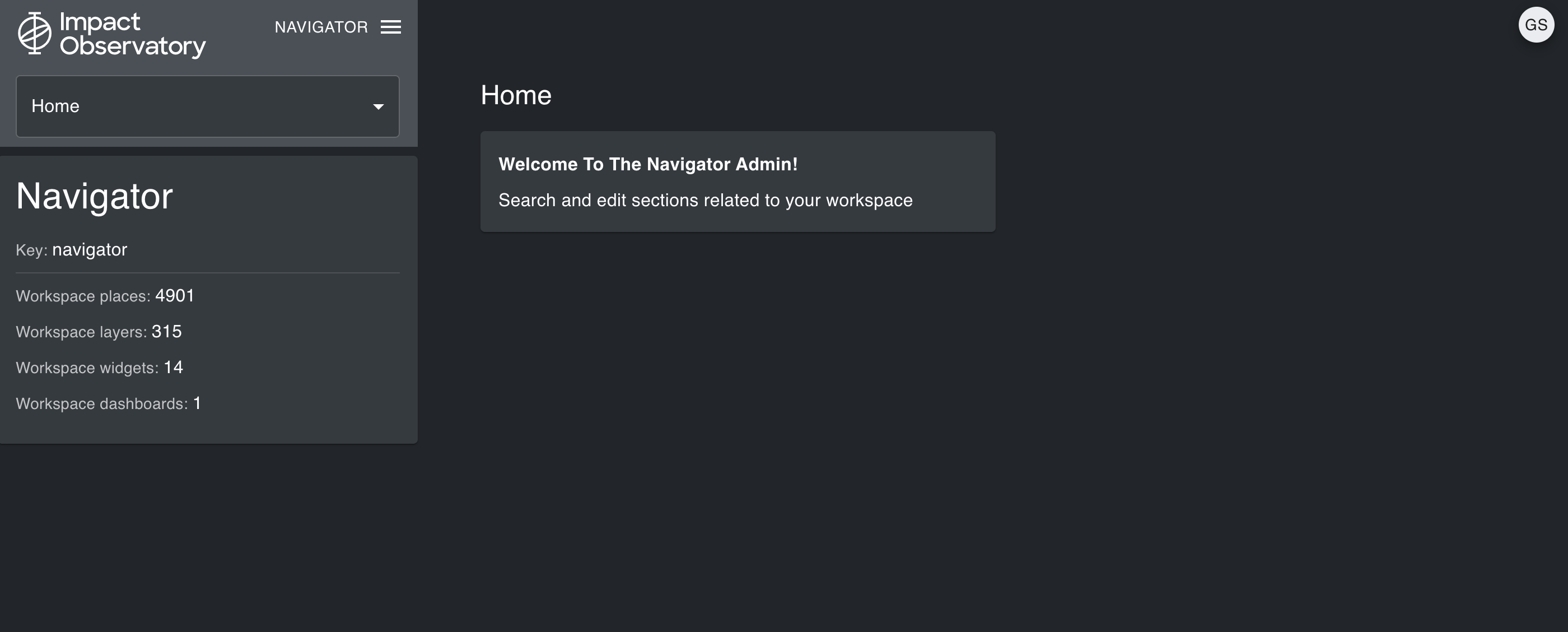 Home page.